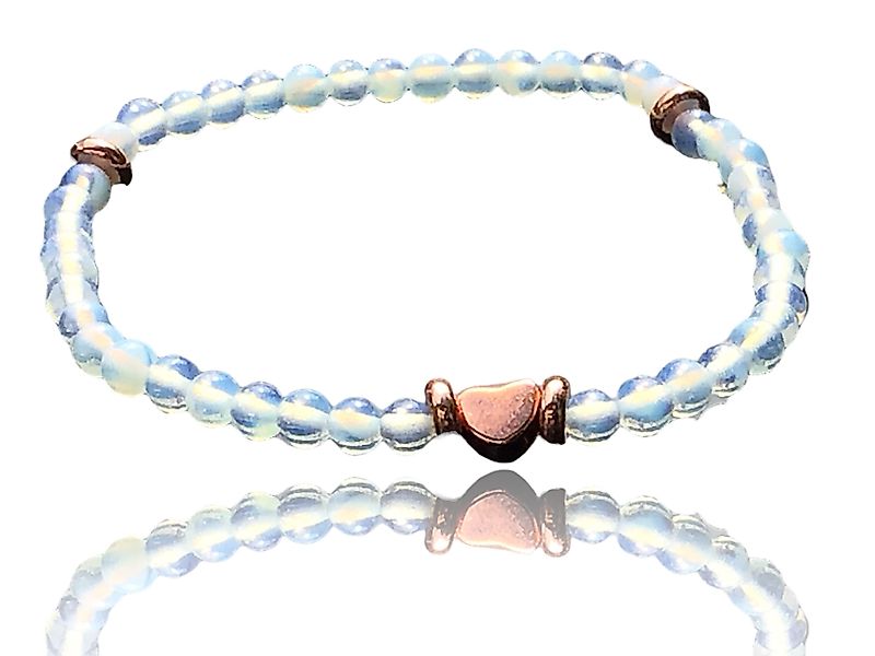 Steinfixx® Perlenarmband Opalglas mit rosègold plattierten günstig online kaufen