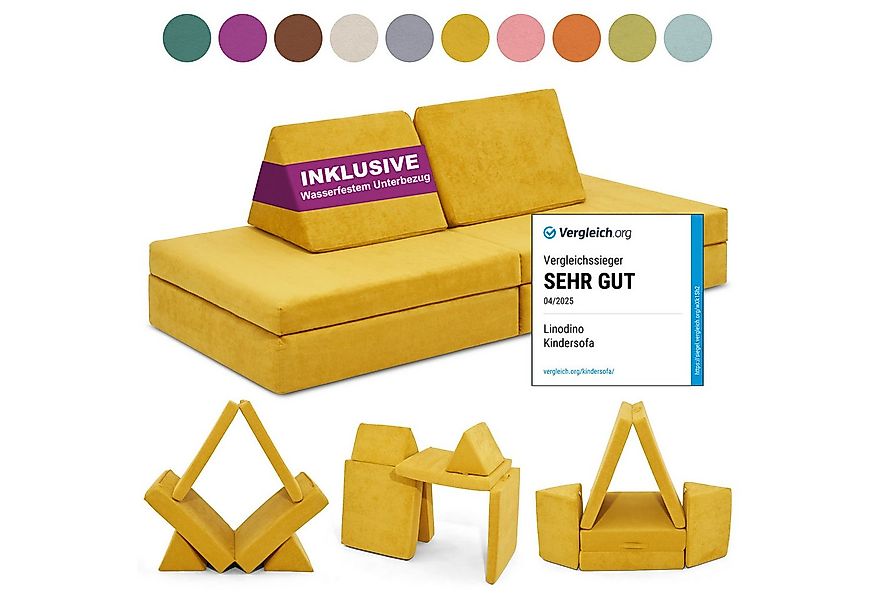 Linodino Kindersofa Spielsofa I aus Schaumstoff Bausteine I Spielcouch für günstig online kaufen