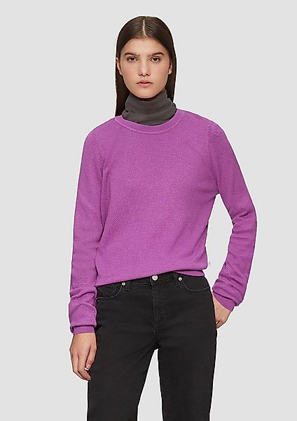 QS Longpullover Strickpullover Pullover aus Viskosemix mit Struktur günstig online kaufen