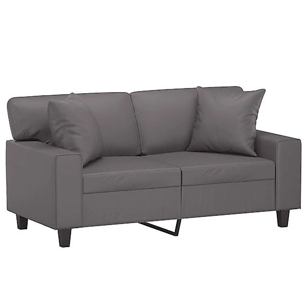 vidaXL 2-Sitzer-Sofa mit Zierkissen Grau 120 cm Kunstleder 3200863 günstig online kaufen