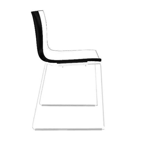 Arper - Catifa 46 0278 Stuhl zweifarbig Kufe weiß - weiß/schwarz/Außenschal günstig online kaufen