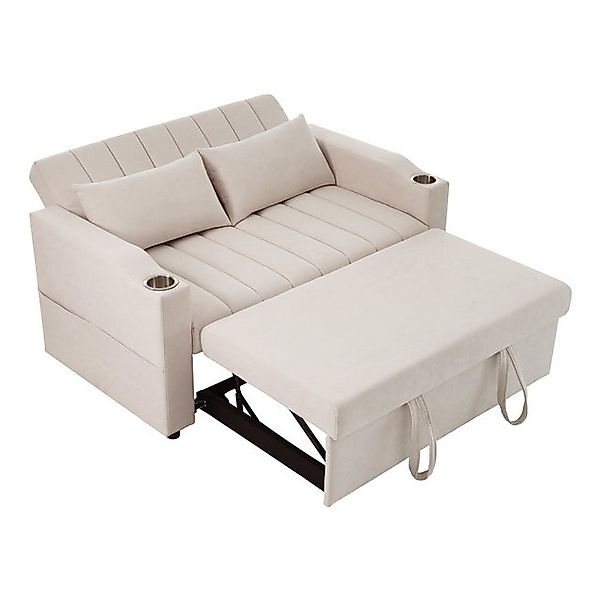 MODFU Schlafsofa 2-Sitzer mit Samtbezug, Schlafcouch, Polstersofa, Doppelsc günstig online kaufen