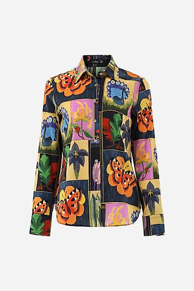 Hemdbluse tailliert mit Druck günstig online kaufen