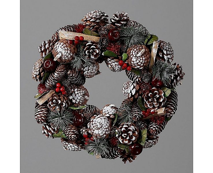 Kunstkranz Künstlicher Türkranz mit Zapfen ca. 34cm Weihnachtsdeko Kranz, m günstig online kaufen