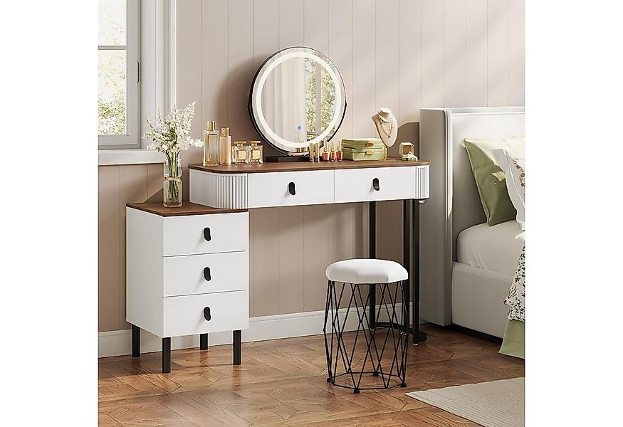 Woltu Schminktisch (1-St), mit Mobiler Spiegel, Hocker aus Samt, Flexible M günstig online kaufen