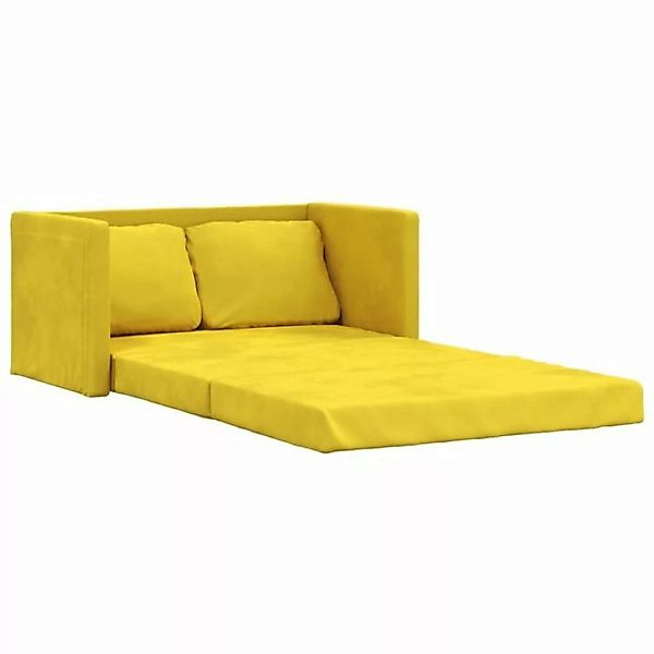 vidaXL Sofa Bodensofa mit Schlaffunktion Dunkelgelb 122x204x55 cm Samt günstig online kaufen