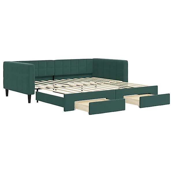 vidaXL Tagesbett Ausziehbar mit Schubladen Dunkelgrün 100x200 cm Samt189836 günstig online kaufen