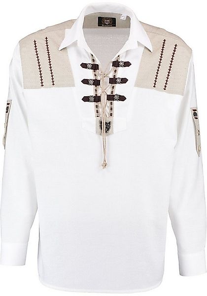 OS Trachten Trachtenhemd Wigut Langarmhemd mit Schnürung und Zierteilen am günstig online kaufen