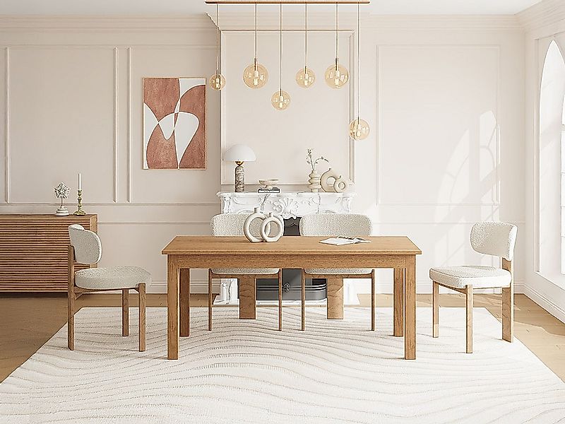 Ausziehbarer Esstisch für 8 bis 12 Personen mit Eichenfurnier – Natur – FOM günstig online kaufen