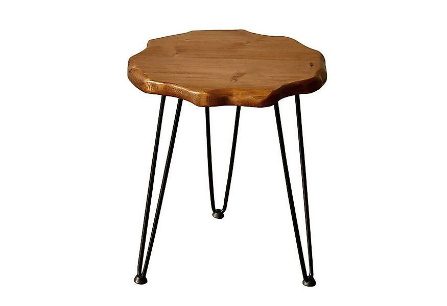 Spetebo Beistelltisch Holz Beistelltisch Kiefer massiv 45 cm - rund günstig online kaufen