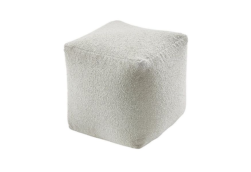 Kobolo Sitzwürfel Sitzpouf Pouf LOTUS aus Wolle - in Boucleoptik - (1 Stück günstig online kaufen