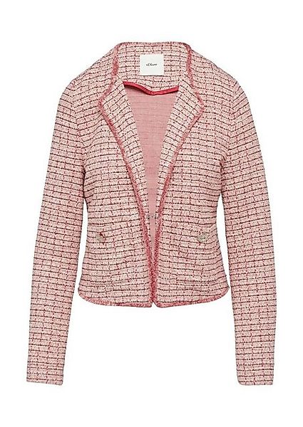 s.Oliver Bouclèjacke - Elegante Bouclé-Jacke mit Fransen günstig online kaufen