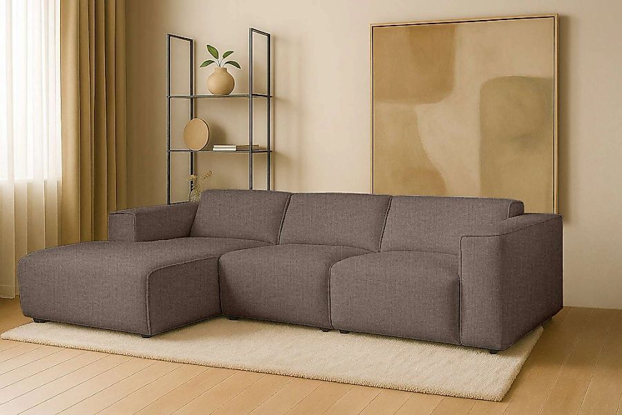 Home affaire Ecksofa "Noord mit Kedernaht, Breite 281 cm, L-Form" Cord, Str günstig online kaufen