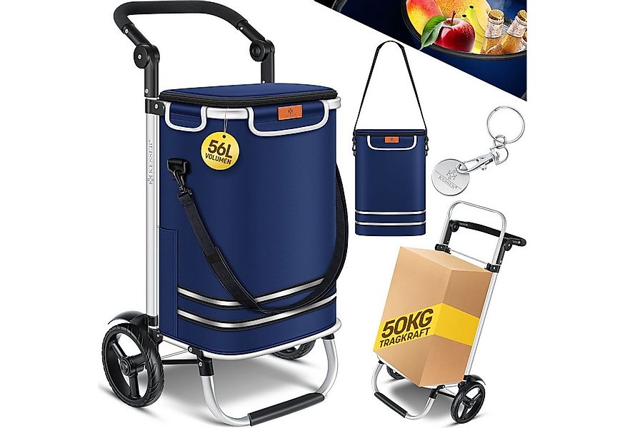 KESSER Einkaufstrolley, klappbar mit 56L Kapazität und belastbar bis 50 kg günstig online kaufen