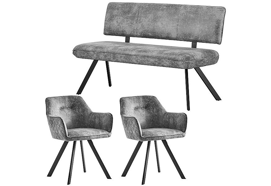 B&D home Sitzgruppe JANA, (3-tlg), gepolstert, mit Rückenlehne und 2 Stühle günstig online kaufen