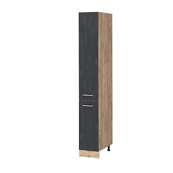 Vicco Hochschrank R-Line, Schwarz Beton/Goldkraft Eiche, günstig online kaufen