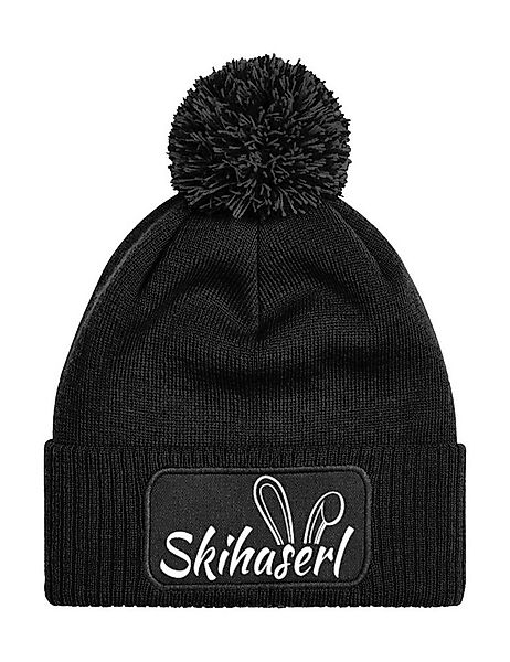 Youth Designz Beanie Damen Strick Bommel Beanie Mütze mit Skihaserl Aufdruc günstig online kaufen