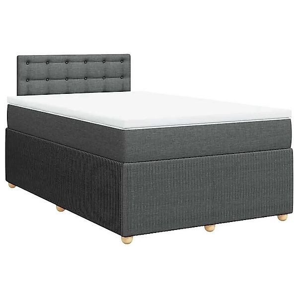 vidaXL Boxspringbett mit Matratze Dunkelgrau 120x200 cm Stoff 3289738 günstig online kaufen