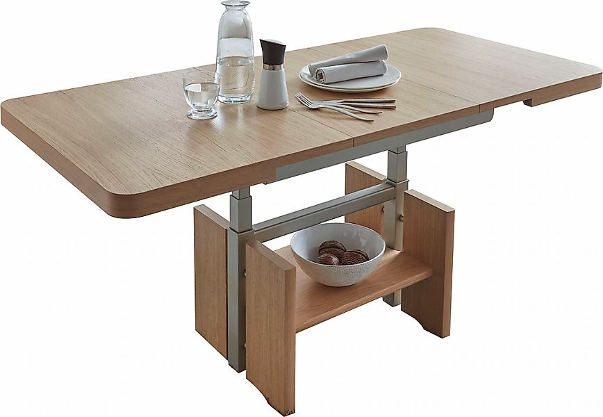 Vierhaus Couchtisch "Kiya", Platte Echtholz furniert, Wangen und Ablage, fu günstig online kaufen
