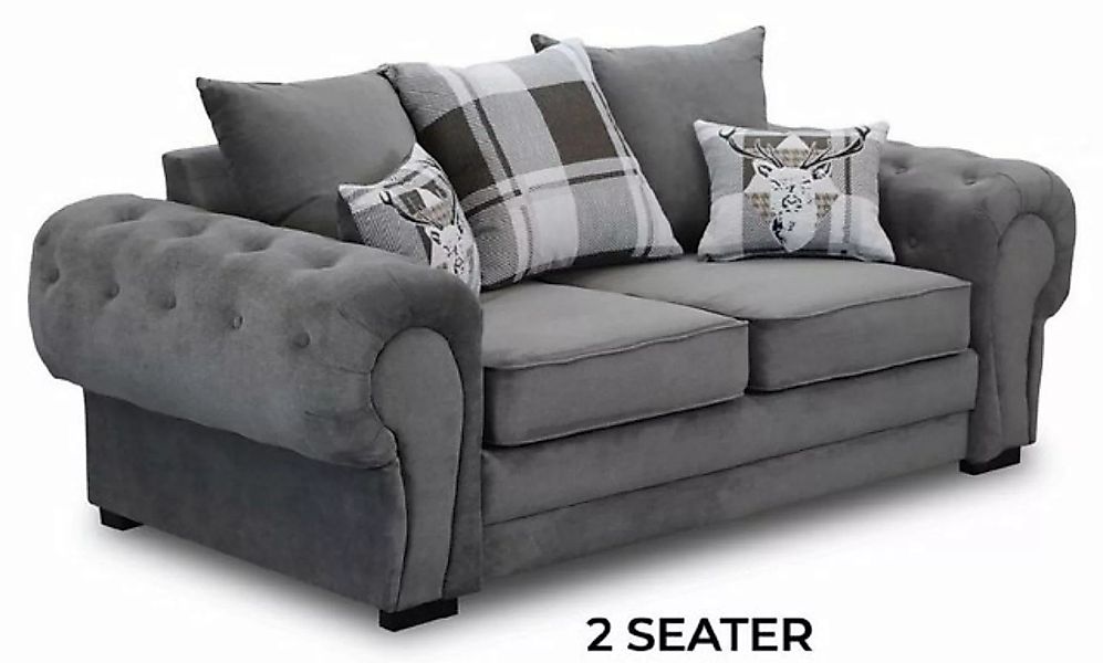 JVmoebel Sofa Moderner grauer Chesterfield Dreisitzer luxus Möbel Neu, Made günstig online kaufen