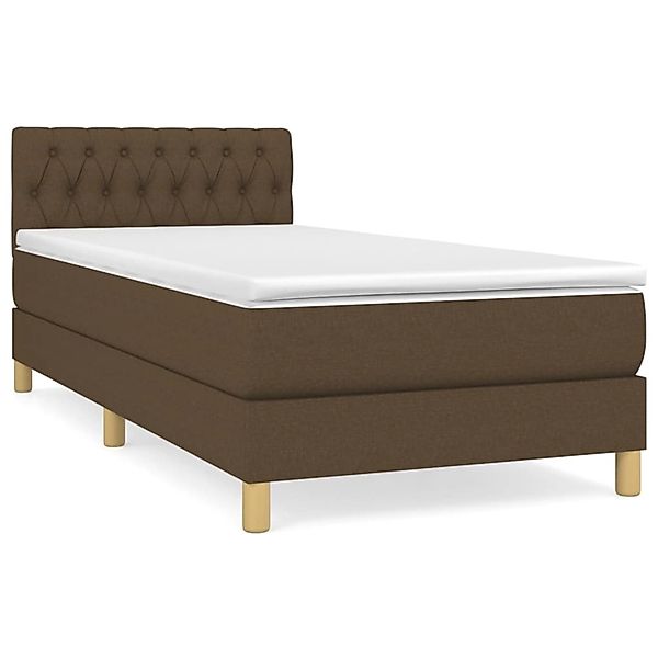 vidaXL Boxspringbett mit Matratze Dunkelbraun 100x200 cm Stoff1366937 günstig online kaufen