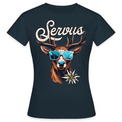 Spreadshirt T-Shirt Servus Hirsch Mit Sonnenbrille günstig online kaufen