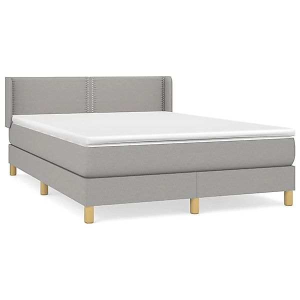 vidaXL Boxspringbett mit Matratze Hellgrau 140x200 cm Stoff 3130193 günstig online kaufen