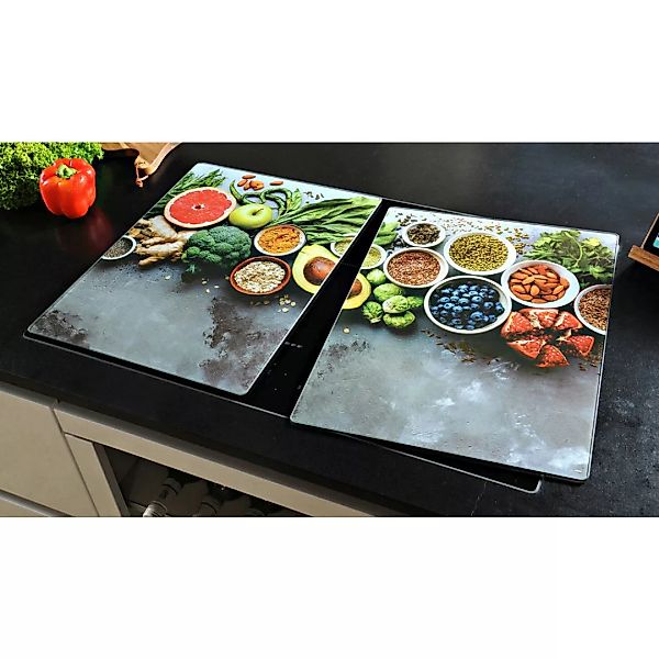 KESPER for kitchen & home Herdblende-/Abdeckplatte "Healthy Kitchen", (Set, günstig online kaufen