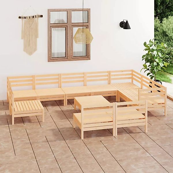 11-tlg. Garten-lounge-set Massivholz Kiefer günstig online kaufen