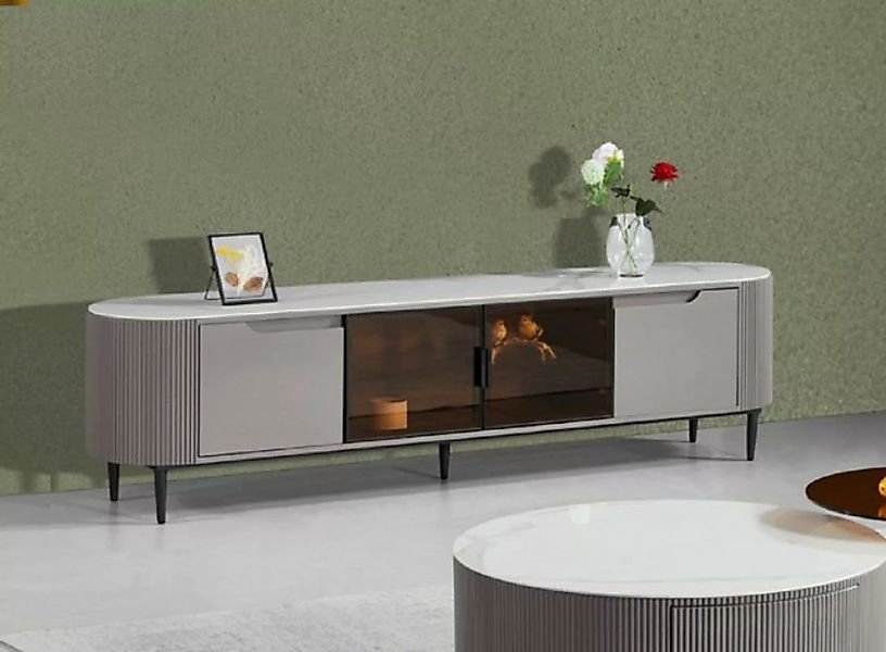 JVmoebel TV-Schrank Grau rtv Lowboard Sideboard Holz Luxus Wohnzimmer Desig günstig online kaufen