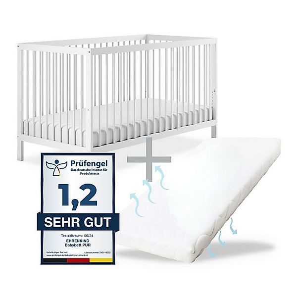 Ehrenkind Babybett PUR inkl. Matratze aus massivem Buchenholz, Gitterbett, günstig online kaufen