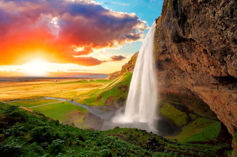 Papermoon Fototapete »Waterfall, Iceland« günstig online kaufen