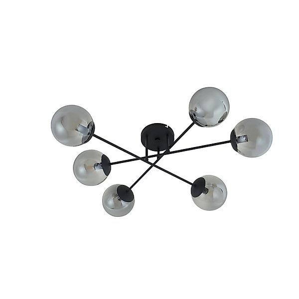 Lindby Deckenlampe Isamer 10034201 Modern in Schwarz aus Metall 6-flammig E günstig online kaufen