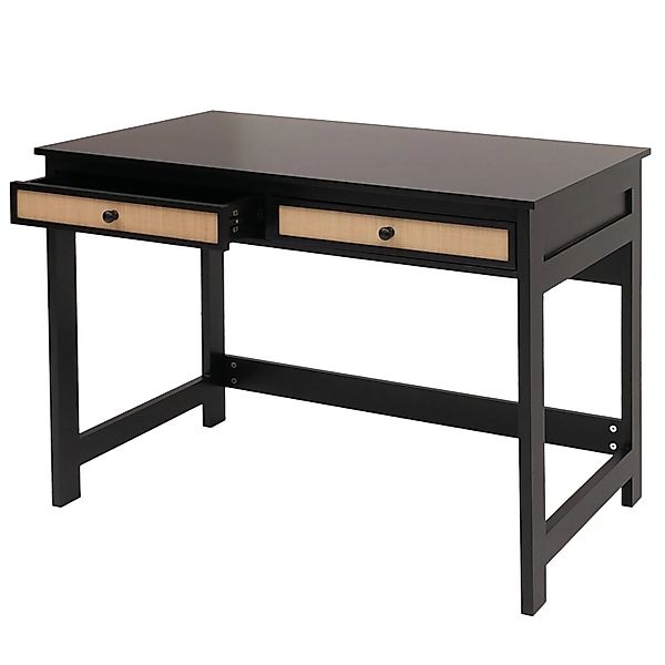 Proregal Schreibtisch HxBxT 78x110x60 cm Schublade Holz Schwarz Bürotisch L günstig online kaufen