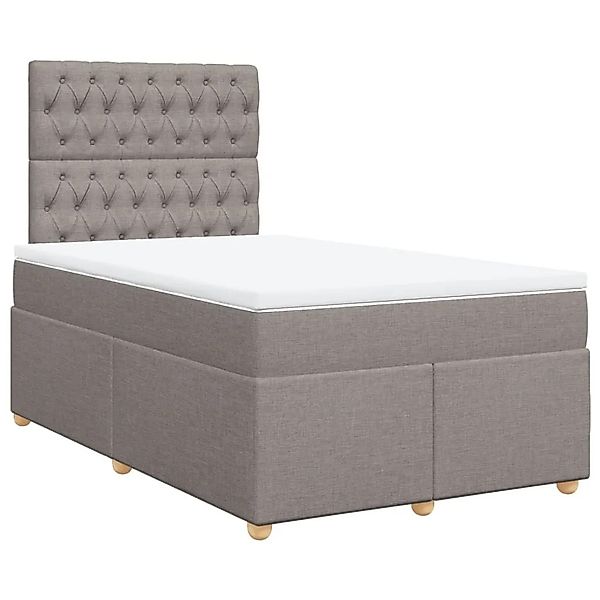 vidaXL Boxspringbett mit Matratze Taupe 120x200 cm Stoff 3293558 günstig online kaufen