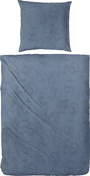 Primera Bettwäsche "Faces" 2 Stk. mit modernen Gesichtern günstig online kaufen