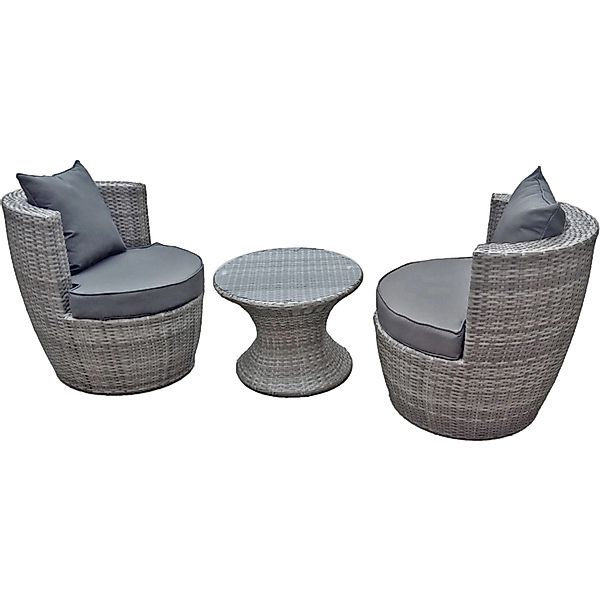 Garden Pleasure Balkonset Set, 1x Tisch, 2x Sessel, 3 Stk. tlg. inkl. Aufla günstig online kaufen