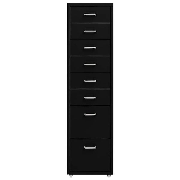 vidaXL Aktenschrank mit Rollen Schwarz 28x41x109 cm Metall günstig online kaufen
