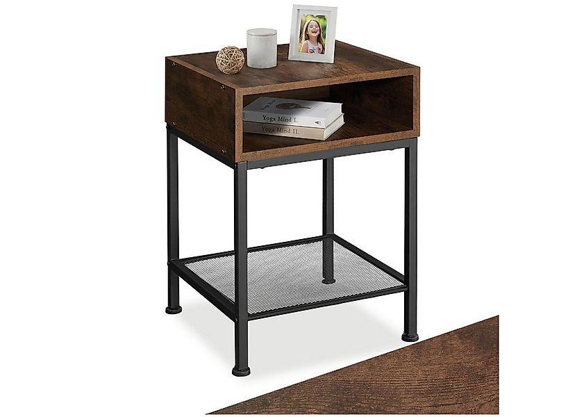 tectake Nachttisch Beistelltisch Harlow 40,5x40,5x59cm (1-St., 3 tlg), Quad günstig online kaufen