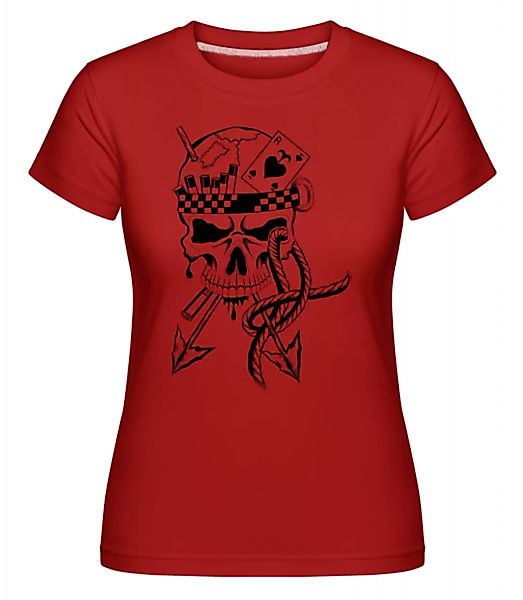 Totenkopf Krieger Tattoo · Shirtinator Frauen T-Shirt günstig online kaufen