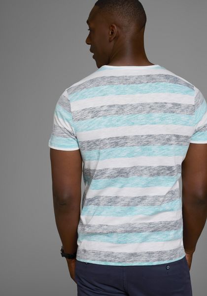 AJC T-Shirt schmal geschnitten, gestreift, Rundhalsausschnitt günstig online kaufen