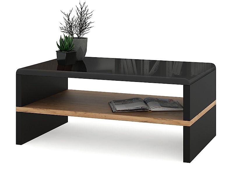 Mazzoni Couchtisch Design Rock Schwarz Hochglanz günstig online kaufen