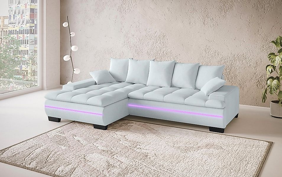 Mr. Couch Ecksofa »Haiti II, L-Form«, RGB-LED Beleuchtung, wahlweise mit Ka günstig online kaufen