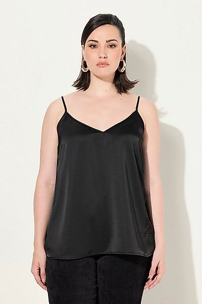 Ulla Popken Longtop Satintop A-Linie V-Ausschnitt Spaghettiträger günstig online kaufen