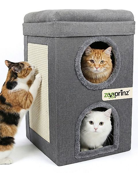 Zooprinz Katzenhaus Katzenhöhle Mona,Kratzfläche, Wendekissen, faltbar, zwe günstig online kaufen