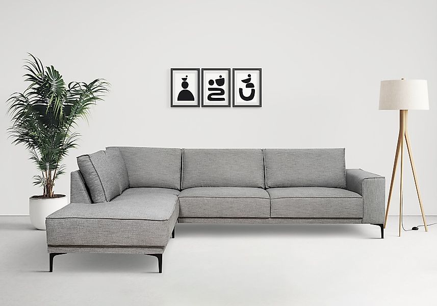 OTTO home Ecksofa "OLAND L-Form, B: 289 cm, Skandi-Design" Struktur, Flachg günstig online kaufen