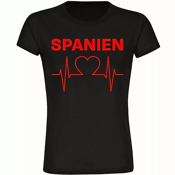 multifanshop T-Shirt Damen Spanien - Herzschlag - Frauen günstig online kaufen