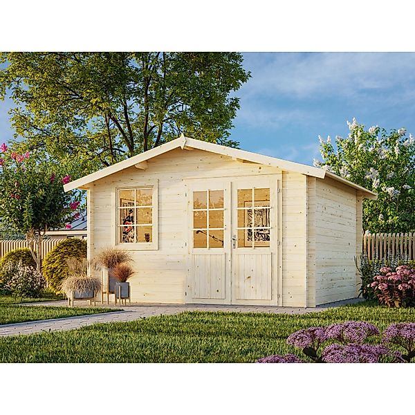 Palmako Gartenhaus Klara 360 x 300 cm Lackiert Hellgrau-Anthrazit FSC® günstig online kaufen