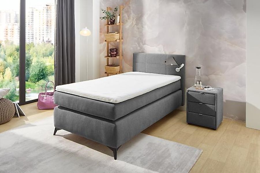 Boxspringbett ca. 100x200 cm inkl. Topper und Bonell-Wende-Matratze H2/H3 günstig online kaufen