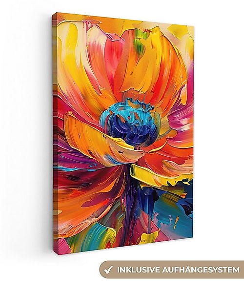 OneMillionCanvasses® Leinwandbild Blume - Lackierung - Modern - Abstrakt - günstig online kaufen